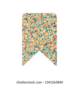 simple bookmark icon. Colored mosaic with polygons