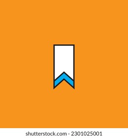 A simple bookmark icon design featuring a folded corner of a page, with a shadow effect to give depth.