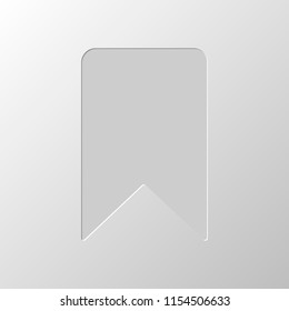 simple bookmark icon. Paper design. Cutted symbol. Pitted style
