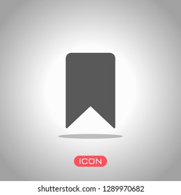 simple bookmark icon. Icon under spotlight. Gray background