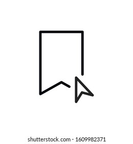 Simple bookmark line icon. Stroke pictogram. Vector illustration isolated on a white background. Premium quality symbol. Vector sign for mobile app and web sites.