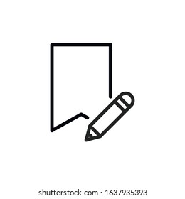 Simple bookmark line icon. Stroke pictogram. Vector illustration isolated on a white background. Premium quality symbol. Vector sign for mobile app and web sites.