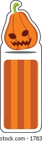 Einfache Lesezeichen-Design aus dem Kürbismonster in Orange