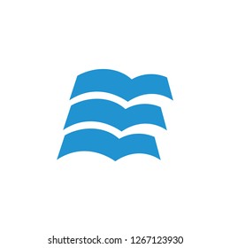 simple books fly geometric logo vector