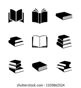 Simple books icon series in vector format. Education signs and symbols.