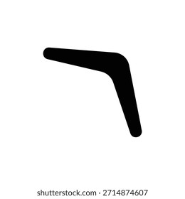 Diseño plano simple del Vector de la silueta del boomerang en el fondo blanco. Icono de Boomerang.
