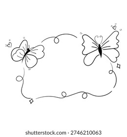 A simple border decorated with butterflies, with space for text.