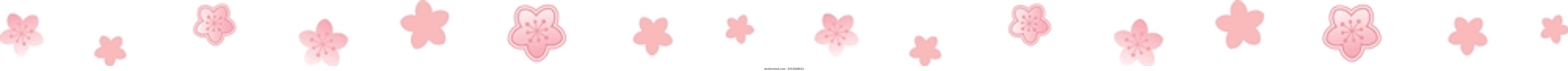 Simple border frame of peach blossom. The Doll's Festival of Japan. Vector illustration
