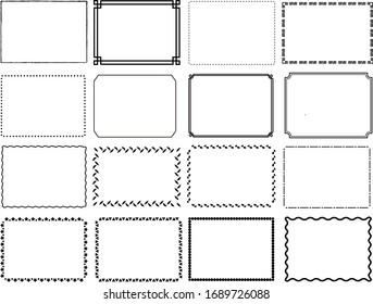 Simple border frame vector set