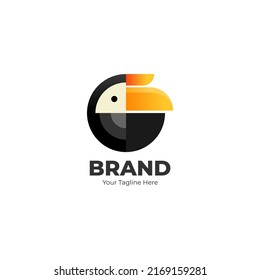 Simple Borneo Hornbill Logo Design