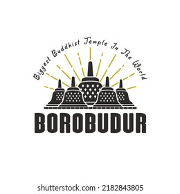 Simple Borobudur Temple Logo Vector Design