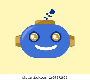 Simple bot icon or robot face on plain background