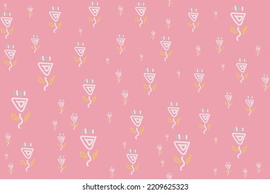 Simple botanical ditsy seamless patterns vector ornament design It is a pattern created by combining freehand. Create beautiful fabric patterns. Design for print. Using in the fashion industry.