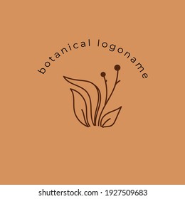 Simple botanical logo template that is minimal but unique concept. You can find a happy couple in the logo. It is the specialty of the logo.