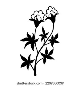 Simple botanical sketch of wild field plant,meadow grass.Vector graphic.