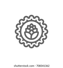 Simple bottle cap line icon. Symbol and sign vector illustration design. Editable Stroke. Isolated on white background