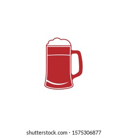 simple bottle and glass beer logo