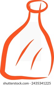 simple bottle illustration with lines and colors