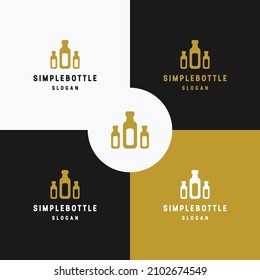 Simple Bottle logo icon flat design template 