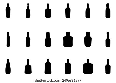 Einfache Flasche Silhouette Design-Set