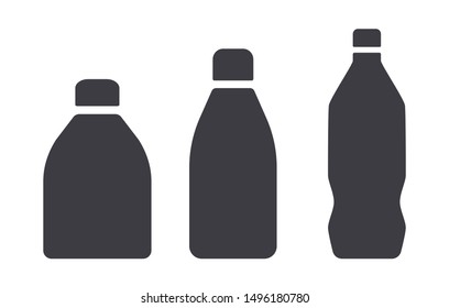 Simple bottle silhouette vector icons