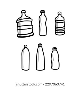 simple bottle vector design in black and white