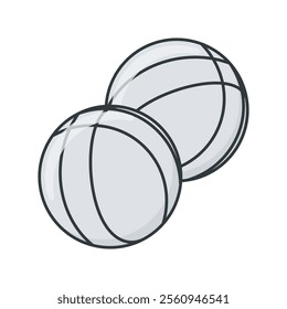 Simple boules or petanque ball vector illustration,boules or petanque ball vector in flat-line art style perfect for sport project needed isolated on a white background