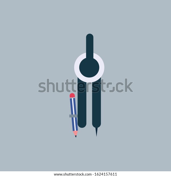 simple  bow\
compass vector isolated , flat\
design