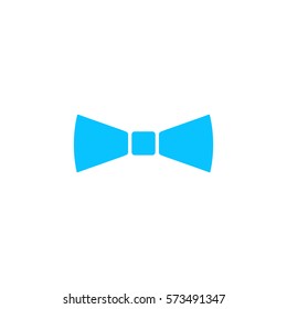 Simple Bow Tie icon flat. Blue pictogram on white background. Vector illustration symbol