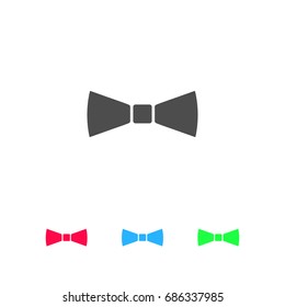 Simple Bow Tie icon flat. Color pictogram on white background. Vector illustration symbol and bonus icons