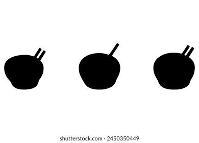 Simple bowl icon set. Tableware flat design