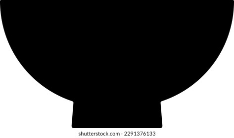 Simple bowl Isolated vector silhouette.