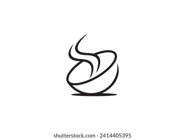 simple bowl logo design. health restaurant food icon symbol template