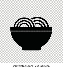 
Simple Bowl of Noodles Vector Icon