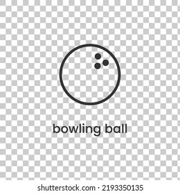 Simple bowling ball icon. Stroke pictogram. Vector illustration isolated on a transparent background PNG. Premium quality symbol. Vector sign for mobile app and web sites.