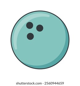 Simple bowling ball vector illustration, bowling balll vector in flat-line art style perfect for sport project needed isolated on a white background