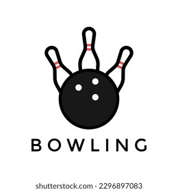 Simple bowling logo designs concept