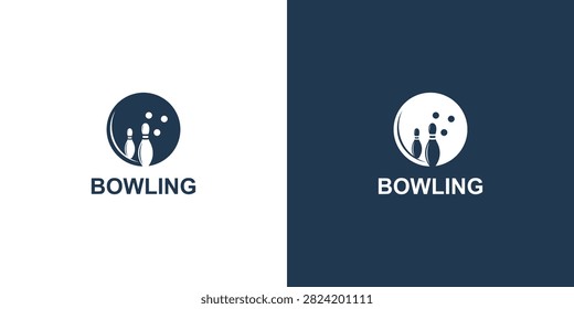 Simple bowling logo icon design with modern concept premium vector