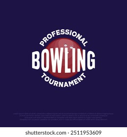 simple bowling logo template with wrap text. clever bowling icon object illustration design for team