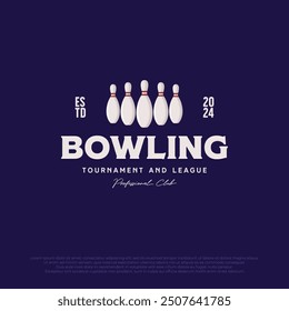 simple bowling pin logo template. minimalist vector illustration design for bowling club