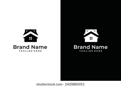 simple box house vector logo