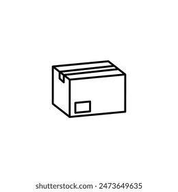 Simple box icon. Cardbox delivery parcel icon. Shipping brown cardboard template vector package. Delivery icon.