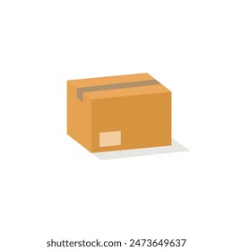 Simple box icon. Cardbox delivery parcel icon. Shipping brown cardboard template vector package. Delivery icon.