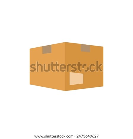 Simple box icon. Cardbox delivery parcel icon. Shipping brown cardboard template vector package. Delivery icon.