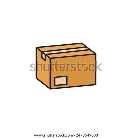 Simple box icon. Cardbox delivery parcel icon. Shipping brown cardboard template vector package. Delivery icon.