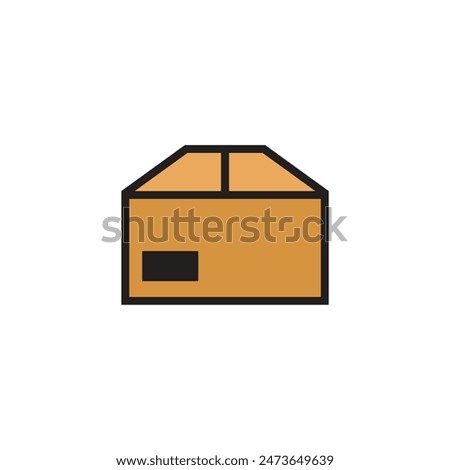 Simple box icon. Cardbox delivery parcel icon. Shipping brown cardboard template vector package. Delivery icon.