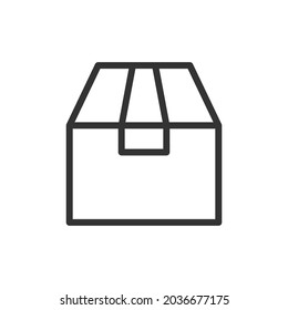 Simple box line icon. Premium symbol in stroke style. Design of box icon. Vector illustration.