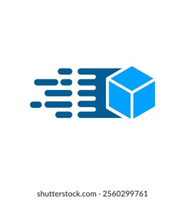 simple box and speed logo design