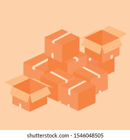 Simple box vector design concept