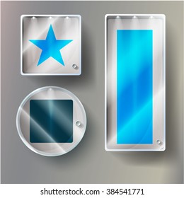simple boxes with rounded corners , glass lid and a handle . With the back-light 